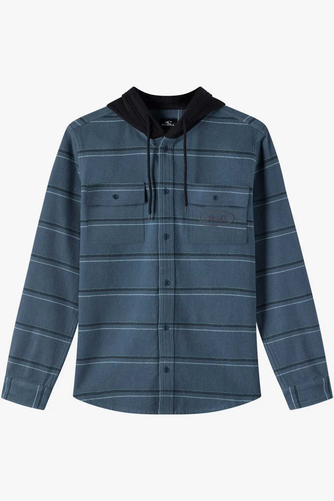 Archer Hooded Flannel Standard Fit Long Sleeve Shirt - Dark Slate | O'Neill