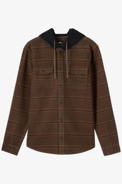 Archer Hooded Flannel Standard Fit Long Sleeve Shirt - Turkish Coffee | O'Neill