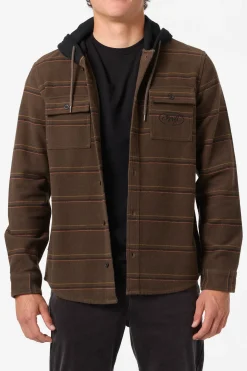 Archer Hooded Flannel Standard Fit Long Sleeve Shirt - Turkish Coffee | O'Neill