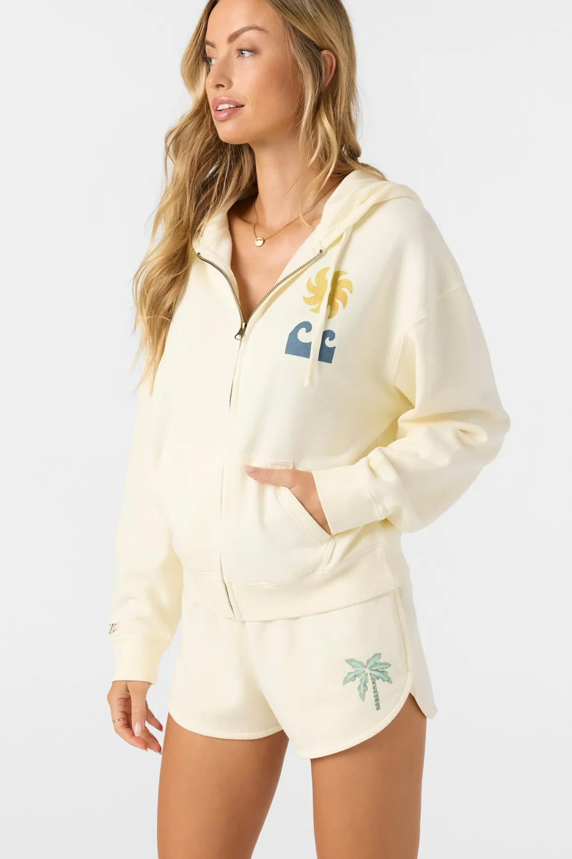 Atwood Palma Zip Hoody Zip Fleece - Winter White | O'Neill