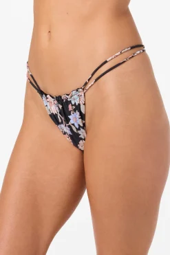 Bali Floral Palos Verdes Skimpy Bottoms - Black | O'Neill