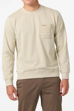 Bavaro Blocked Crew Crew Neck Fleece - Lt Khaki | O'Neill