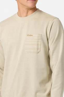 Bavaro Blocked Crew Crew Neck Fleece - Lt Khaki | O'Neill