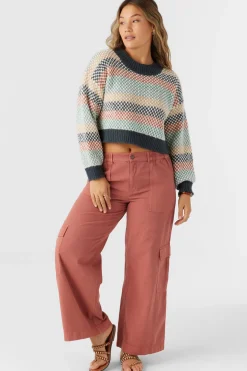 Billie Crop Long Sleeve Sweater - Slate | O'Neill