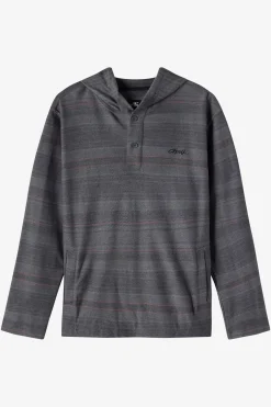 Boy's Bavaro Stripe Poncho Pullover Fleece - Black | O'Neill