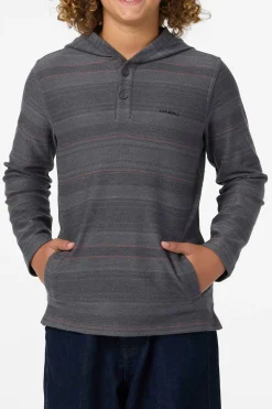 Boy's Bavaro Stripe Poncho Pullover Fleece - Black | O'Neill