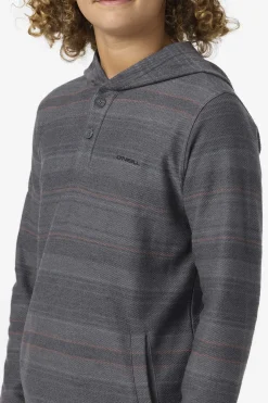 Boy's Bavaro Stripe Poncho Pullover Fleece - Black | O'Neill