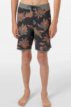 Boy's Cruzer Scallop 16" Boardshorts - Black | O'Neill