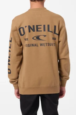 Boy's Fifty Two Cliffs Crew Crew Neck Fleece - Dark Khaki | O'Neill