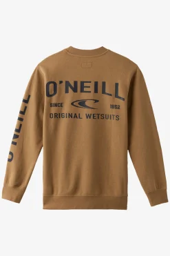 Boy's Fifty Two Cliffs Crew Crew Neck Fleece - Dark Khaki | O'Neill