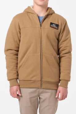 Boy's Fifty Two High Pile Zip Zip Fleece - Dark Khaki | O'Neill