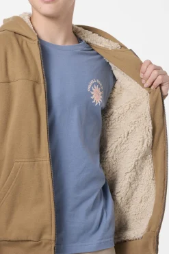 Boy's Fifty Two High Pile Zip Zip Fleece - Dark Khaki | O'Neill