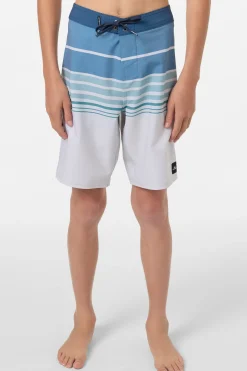 Boy's Hyperfreak Heat Stripe 17" Boardshorts - Fog | O'Neill