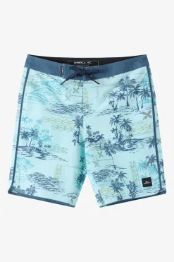 Boy's Hyperfreak Mysto Scallop 17" Boardshorts - Canal Blue | O'Neill