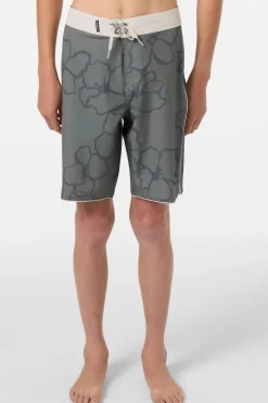 Boy's Hyperfreak Mysto Scallop 17" Boardshorts - Mulled Basil | O'Neill