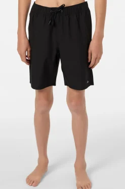 Boy's Lennox Hermosa Solid Volley 16" Swim Trunks Trunks - Black | O'Neill