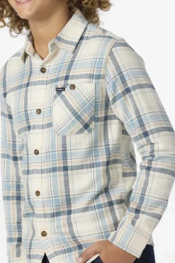 Boy's Redmond Plaid Flannel Long Sleeve Shirt - Cream | O'Neill