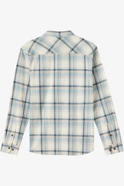 Boy's Redmond Plaid Flannel Long Sleeve Shirt - Cream | O'Neill