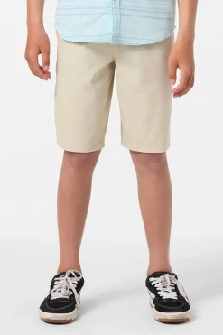 Boy's Reserve Light Check 18" Hybrid Shorts - Lt Khaki | O'Neill