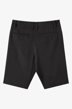 Boy's Reserve Light Check 18"'' Hybrid Shorts - Black | O'Neill