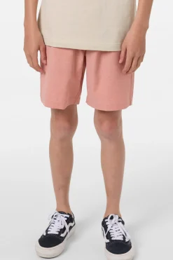 Boy's Reserve Light Check Elastic Waist 16"'' Hybrid Shorts - Langoustino | O'Neill