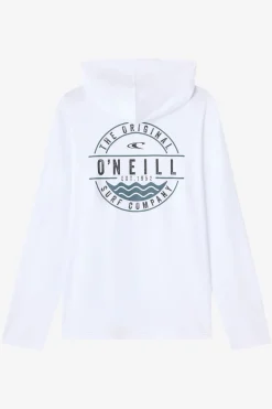 Boy's TRVLR Upf Hooded Ls - Blaze Long Sleeve Pullover - White | O'Neill