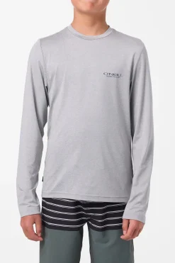 Boy's TRVLR Upf Ls - Stacked Long Sleeve Pullover - Heather Grey | O'Neill