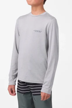 Boy's TRVLR Upf Ls - Stacked Long Sleeve Pullover - Heather Grey | O'Neill