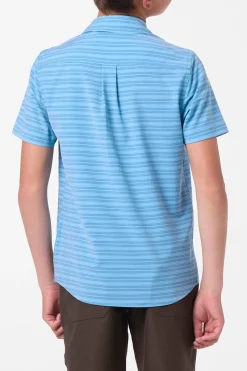 Boy's TRVLR Upf Traverse Stripe Shirt - Blue Fade | O'Neill