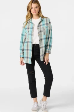 Brooks Flannel Long Sleeve Top - Nile Blue | O'Neill