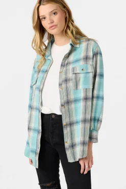 Brooks Flannel Long Sleeve Top - Nile Blue | O'Neill