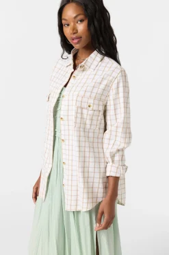 Brooks Flannel Long Sleeve Top - Winter White | O'Neill