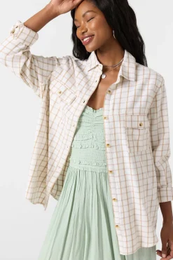 Brooks Flannel Long Sleeve Top - Winter White | O'Neill