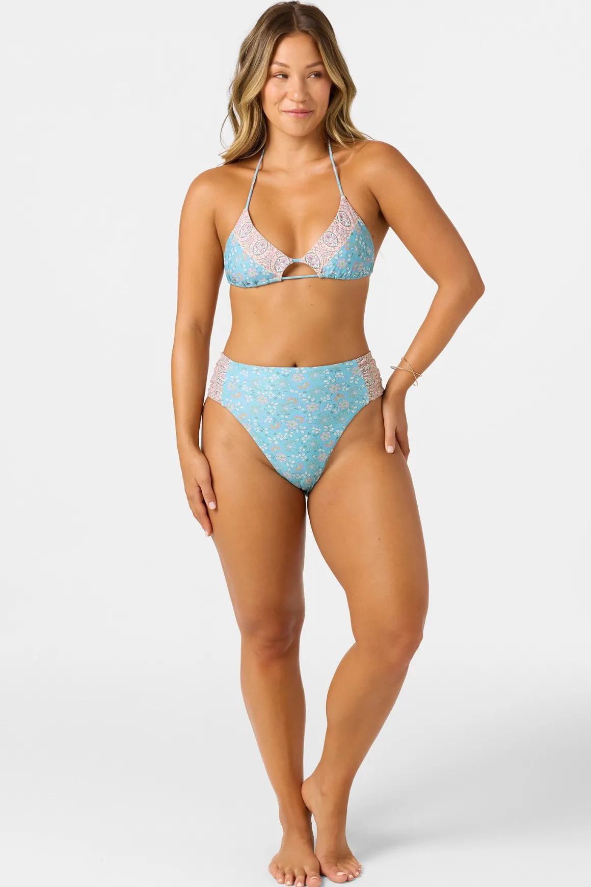 Cabella Long Beach High Waist Cheeky Bottoms - Multi Clr | O'Neill