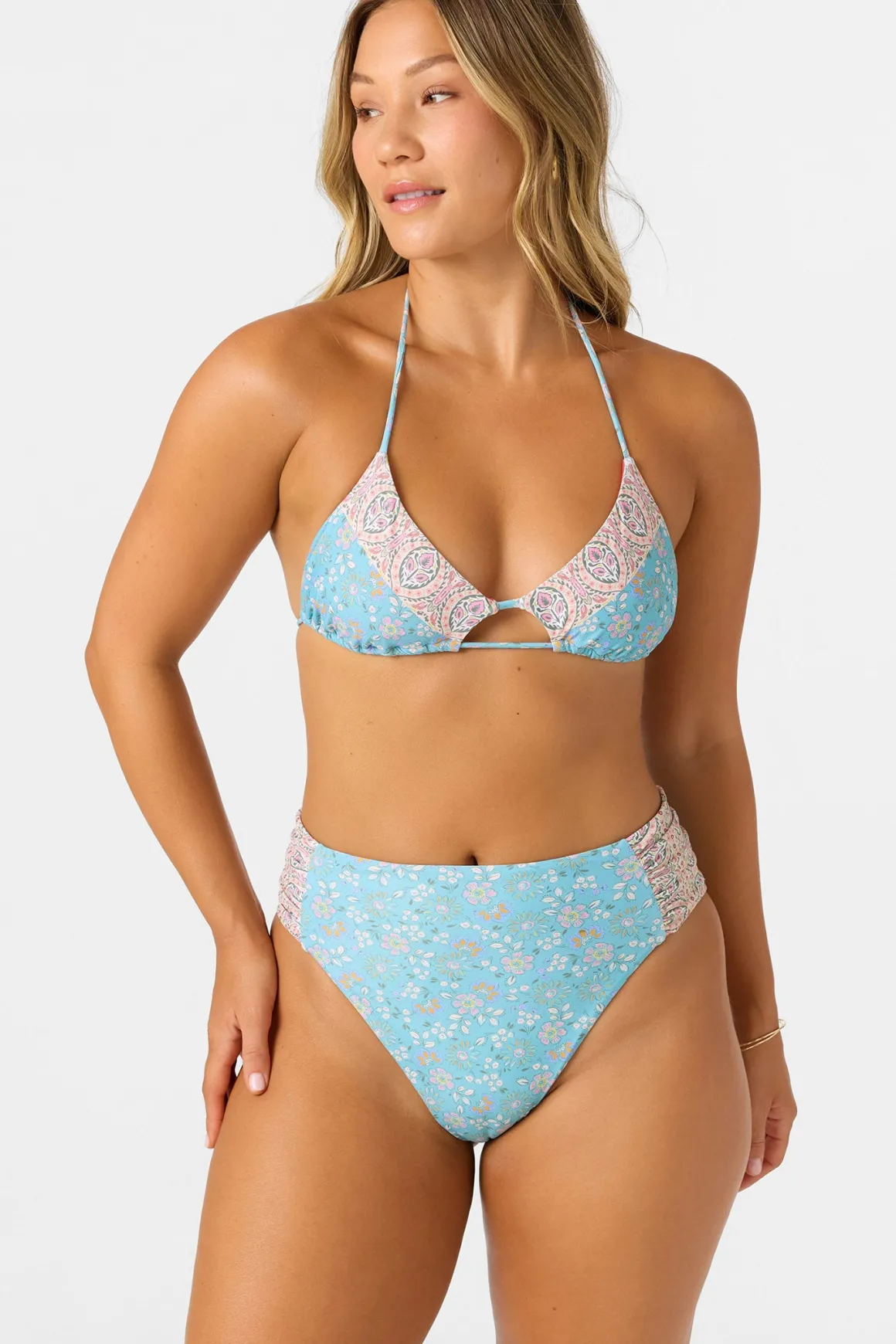 Cabella Long Beach High Waist Cheeky Bottoms - Multi Clr | O'Neill