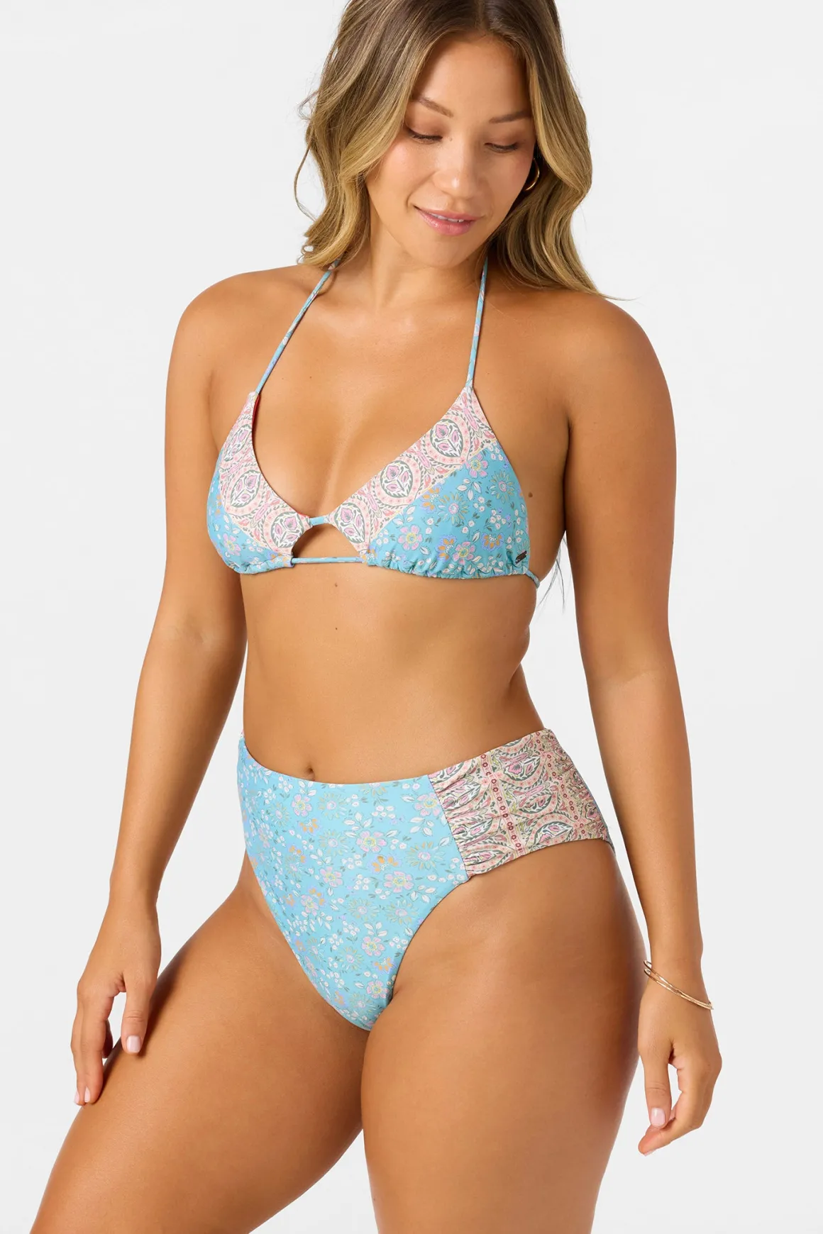Cabella Long Beach High Waist Cheeky Bottoms - Multi Clr | O'Neill