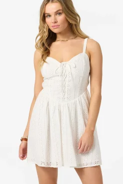 Camden Embroidered Mini Dress Short Dress - White | O'Neill