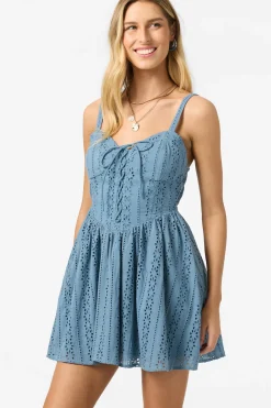 Camden Embroidered Mini Dress Short Dress - Provincial Blue | O'Neill