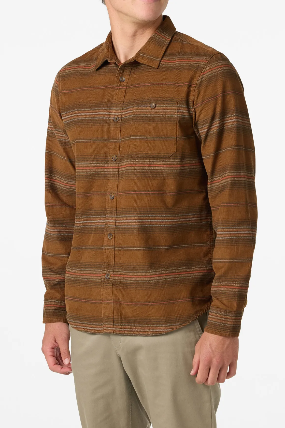 Caruso Stripe Cord Standard Fit Long Sleeve Shirt - Dachshund | O'Neill