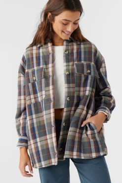 Chance High Pile Lined Flannel Jacket - Oil Green | O'Neill