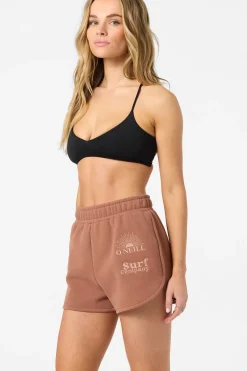 Chore Break Scallop Fleece Lounge Shorts - Carob Brown | O'Neill