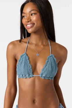 Club House Crochet Triangle Top - Faded Denim | O'Neill