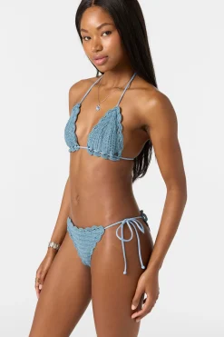 Club House Crochet Triangle Top - Faded Denim | O'Neill