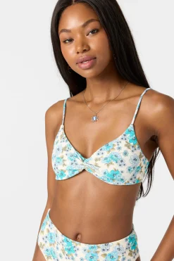 Coastal Floral Malibu Bralette Top - Blue Mist | O'Neill