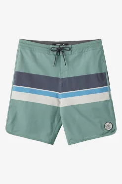 Cruzer Stripe Scallop 18" Boardshorts - Sage | O'Neill