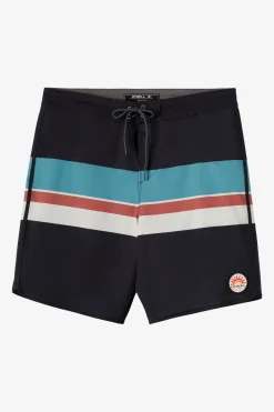 Cruzer Stripe Scallop 18" Boardshorts - Black | O'Neill