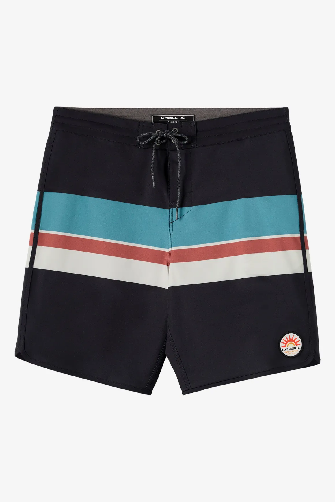 Cruzer Stripe Scallop 18" Boardshorts - Black | O'Neill