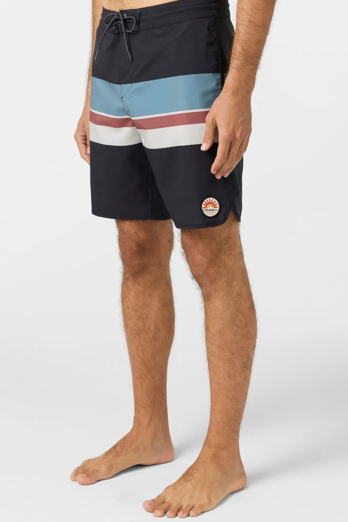 Cruzer Stripe Scallop 18" Boardshorts - Black | O'Neill