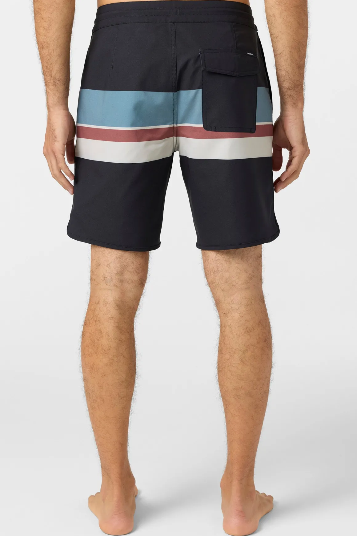 Cruzer Stripe Scallop 18" Boardshorts - Black | O'Neill