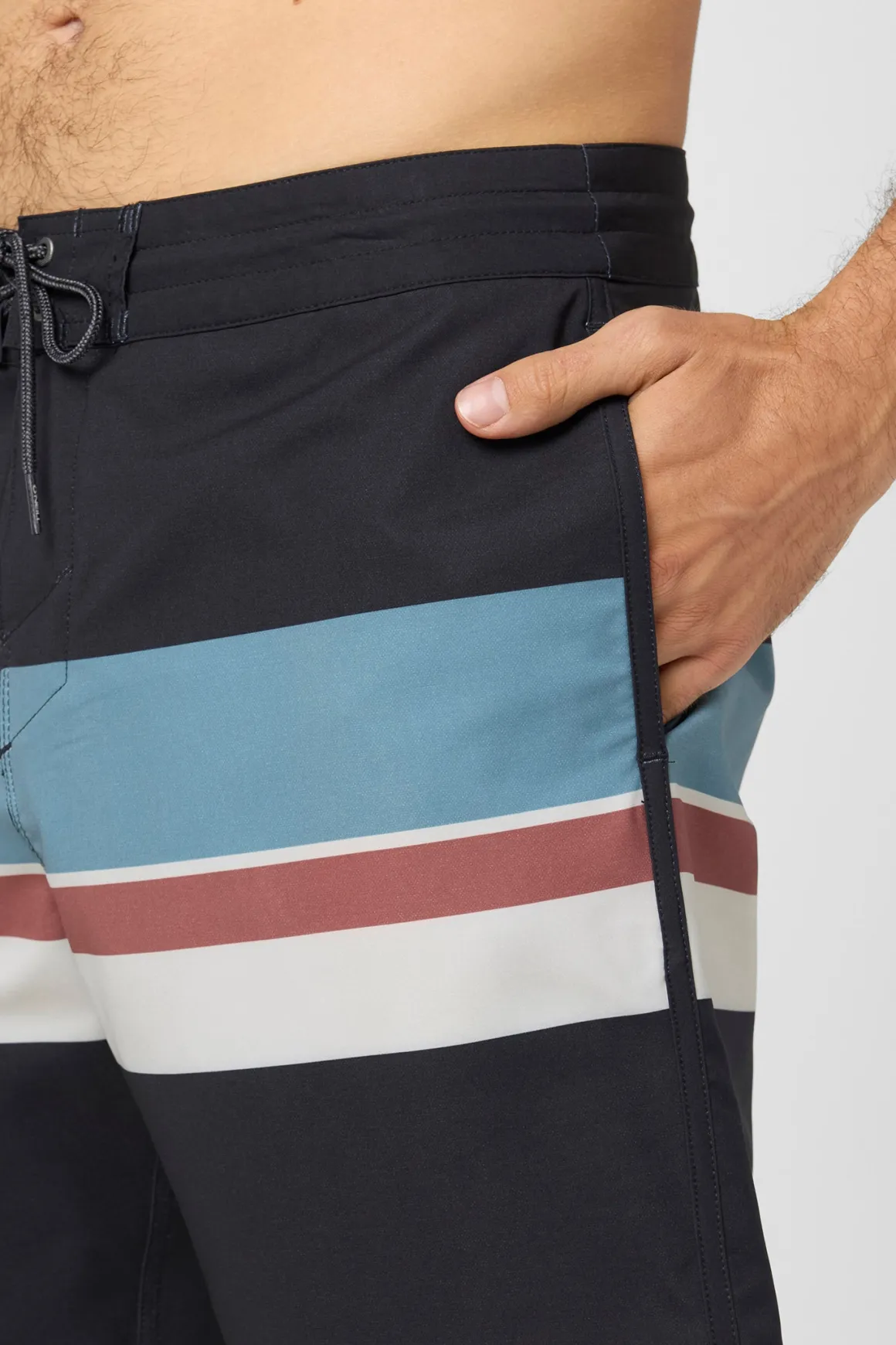 Cruzer Stripe Scallop 18" Boardshorts - Black | O'Neill